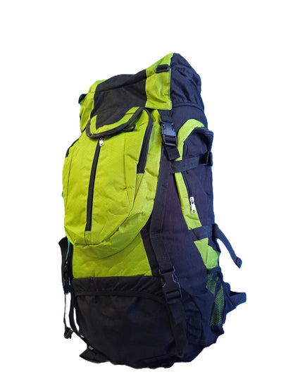 70L Trekking Backpack – Green/Black | Rugged & Spacious