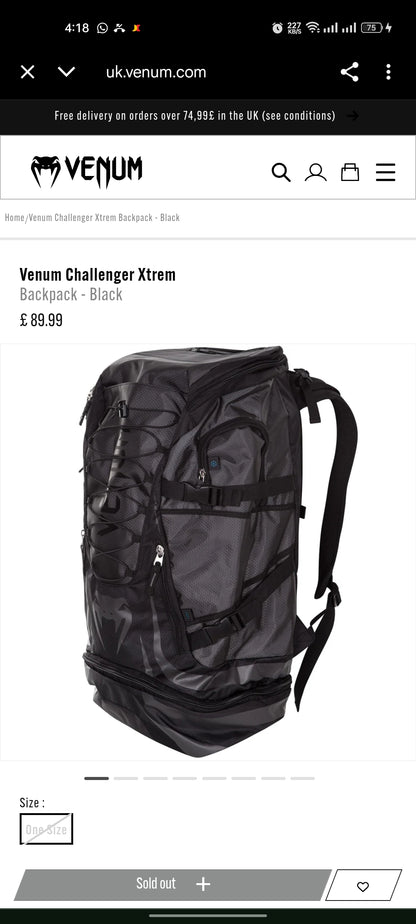 Imported Venum Challenger Xtrem 63L Backpack