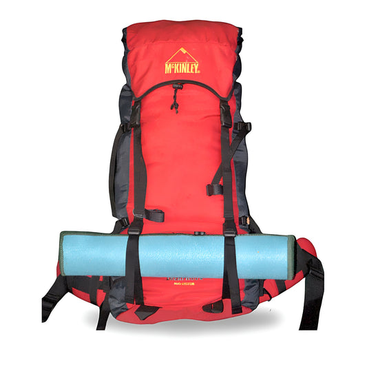 Imported McKINLEY 65L Hiking Backpack with Rain Cover and Adjustable Back Support